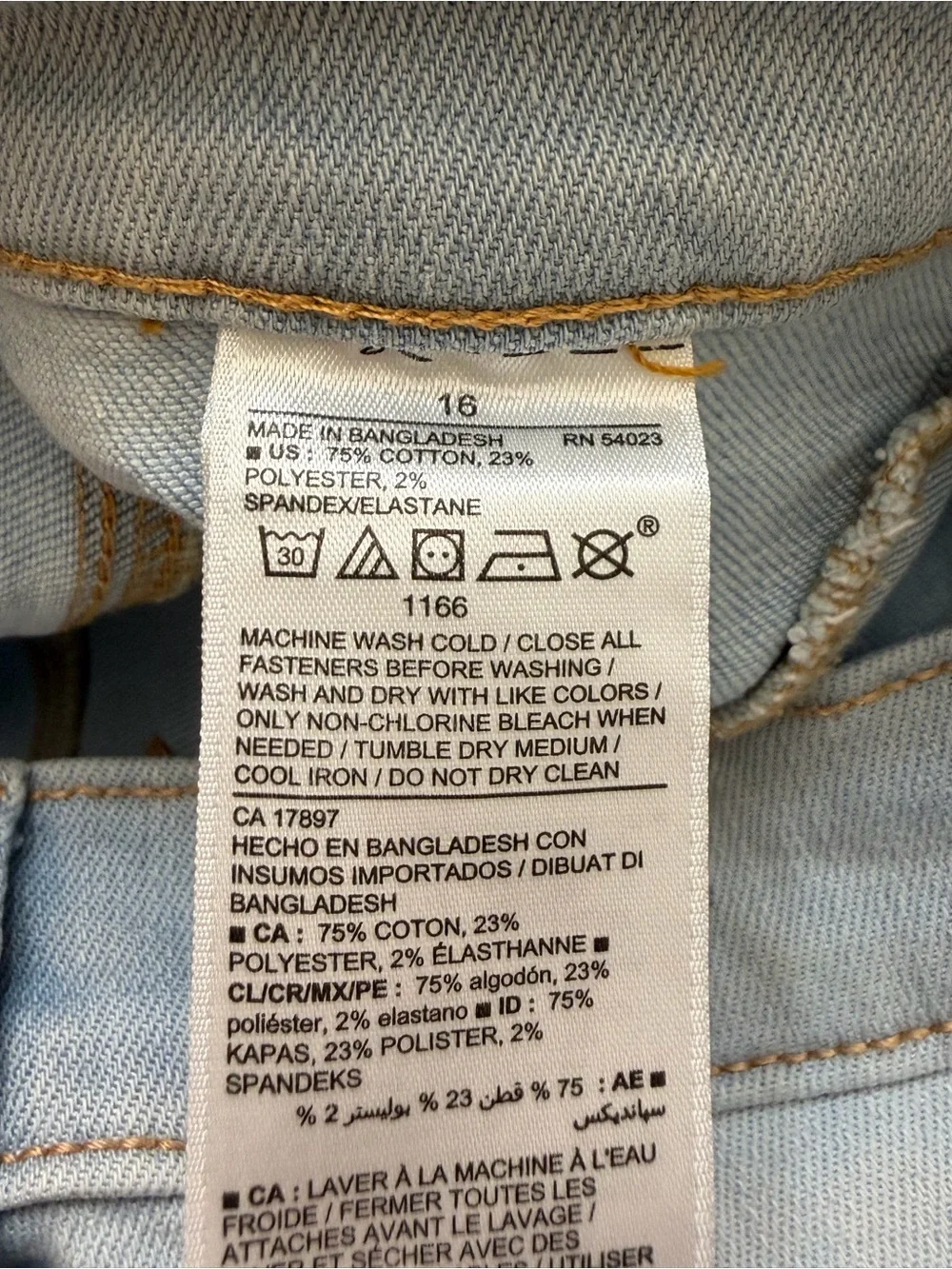 Old Navy Ballerina Jeggings Skinny Jeans Girl’s 16 Light Wash Distressed Denim